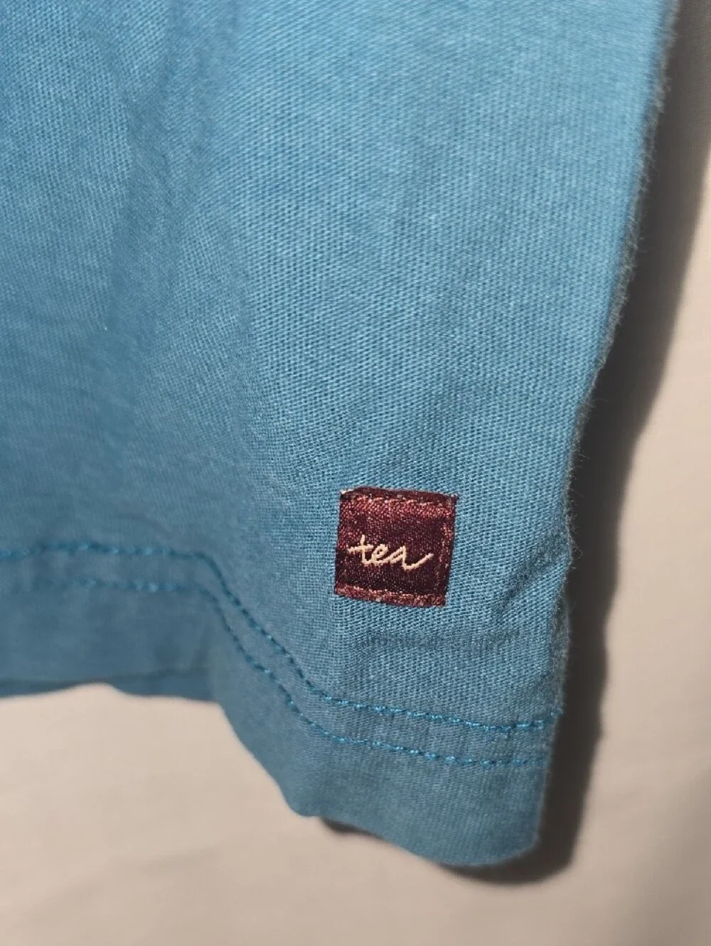 Tea Collection Teal Elephant Graphic Tee with Yellow Accents